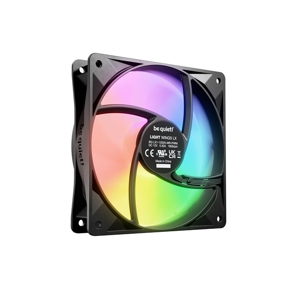 Be Quiet! Cooler 12cm - LIGHT WINGS LX 120mm PWM (RGB, 1600rpm, 25,5dB, fekete) - Image 4