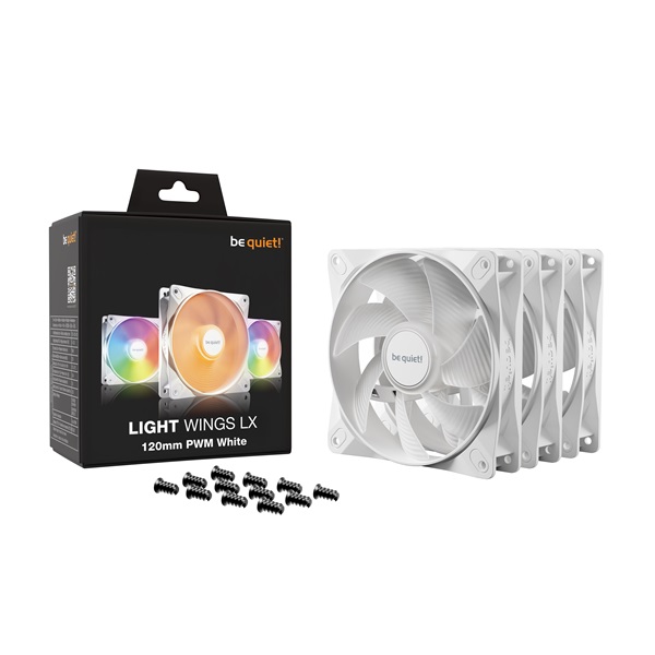 Be Quiet! Cooler 12cm - LIGHT WINGS LX 120mm PWM White Triple-Pack (RGB, 1600rpm, 25,5dB, fehér) - Image 5
