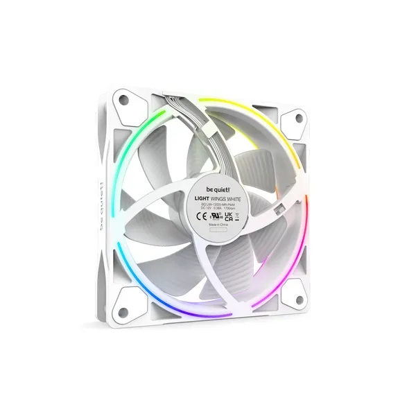 Be Quiet! Cooler 12cm - LIGHT WINGS WHITE 120mm PWM Triple Pack (RGB, 1700rpm, 20,6dB, fehér) - Image 4