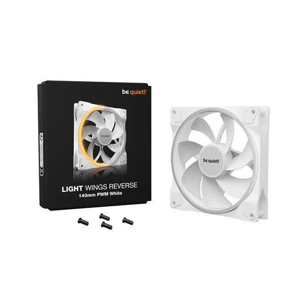 Be Quiet! Cooler 14cm - LIGHT WINGS 140mm PWM Reverse White (RGB, 1300rpm, 25,5dB, fehér) - Image 5