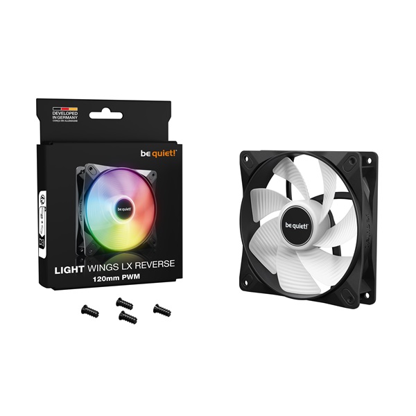 Be Quiet! Cooler 12cm - LIGHT WINGS LX 120mm PWM Reverse Black (RGB, 1500rpm, 28,5dB, fekete) - Image 10