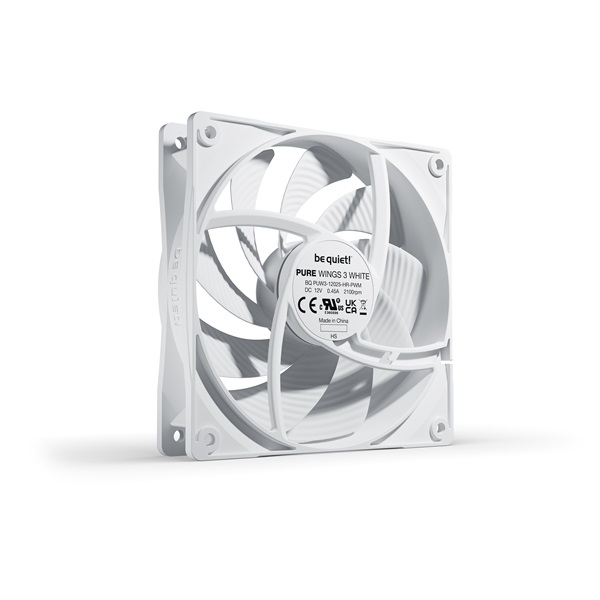 Be Quiet! Cooler 12cm - PURE WINGS 3 White 120mm PWM high-speed (2100rpm, 30,9dB, fehér) - Image 2