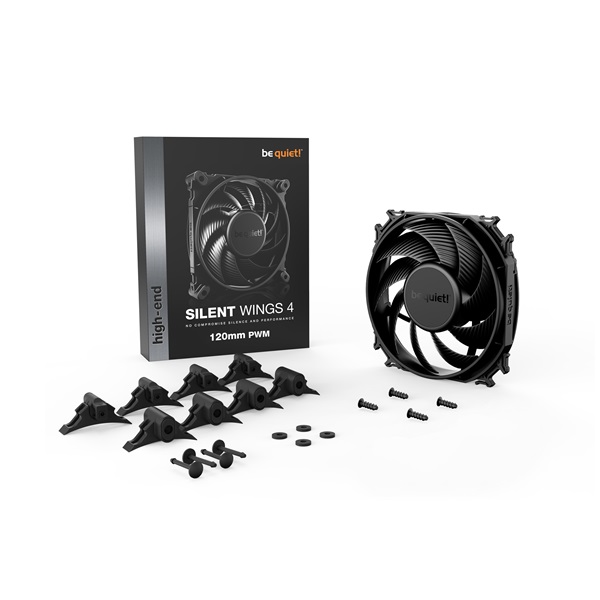 Be Quiet! Cooler 12cm - SILENT WINGS 4 120mm PWM (1600rpm, 18,9dB, fekete) - Image 4