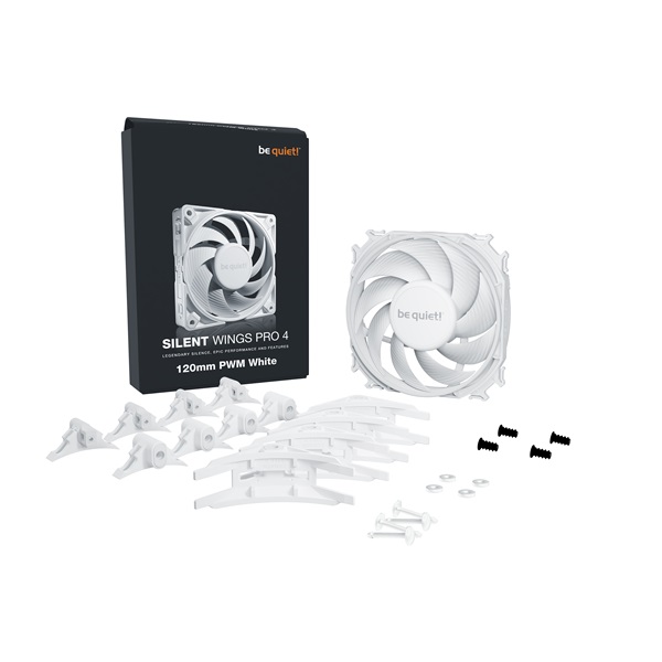 Be Quiet! Cooler 12cm - SILENT WINGS PRO 4 White 120mm PWM (3000rpm, 36,9dB, fehér) - Image 5
