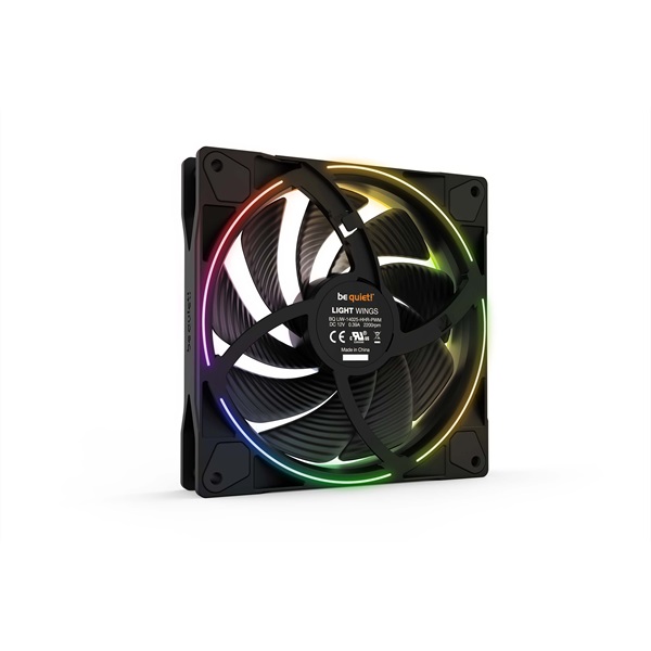 Be Quiet! Cooler 14cm - LIGHT WINGS 140mm PWM high-speed (RGB, 2200rpm, 31dB, fekete) - Image 4