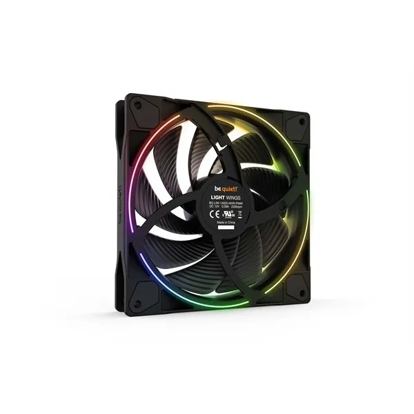 Be Quiet! Cooler 14cm - LIGHT WINGS 140mm PWM high-speed (RGB, 2200rpm, 31dB, fekete) - Image 4