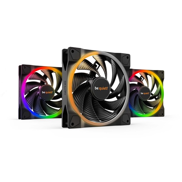 Be Quiet! Cooler 14cm - LIGHT WINGS 140mm PWM high-speed Triple-Pack (RGB, 2200rpm, 31dB, fekete) - Image 1