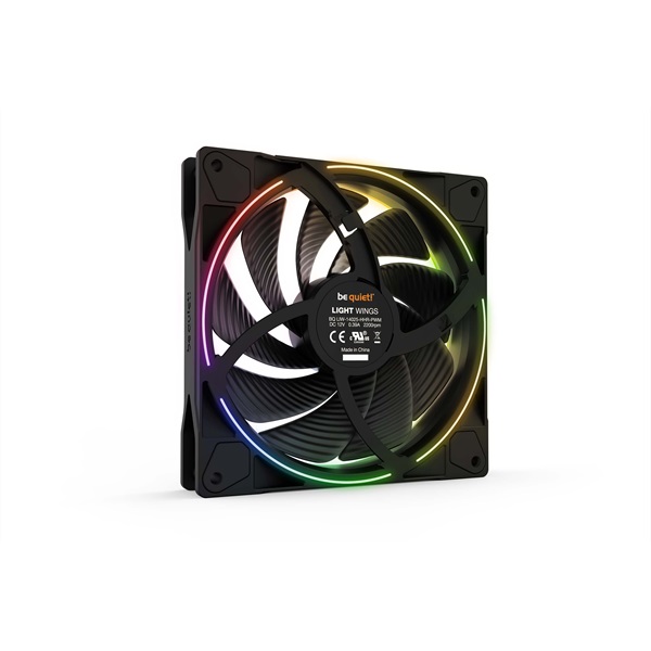 Be Quiet! Cooler 14cm - LIGHT WINGS 140mm PWM high-speed Triple-Pack (RGB, 2200rpm, 31dB, fekete) - Image 4