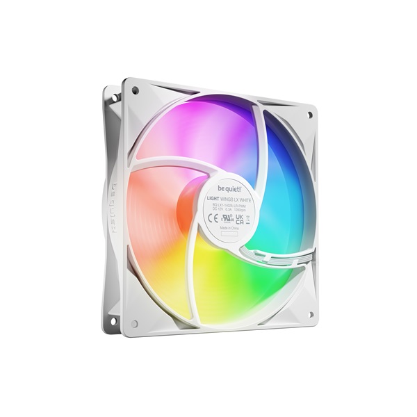 Be Quiet! Cooler 14cm - LIGHT WINGS LX 140mm PWM White Triple-Pack (RGB, 1200rpm, 22,9dB, fehér) - Image 4