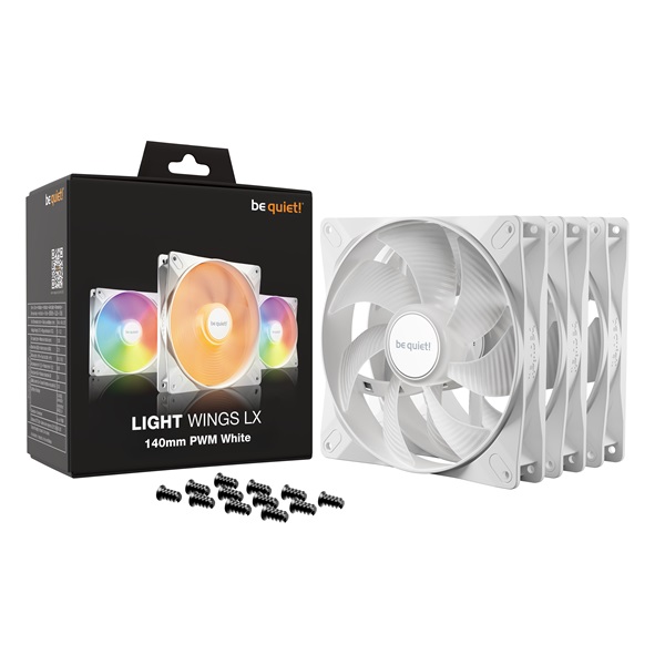 Be Quiet! Cooler 14cm - LIGHT WINGS LX 140mm PWM White Triple-Pack (RGB, 1200rpm, 22,9dB, fehér) - Image 5