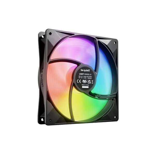Be Quiet! Cooler 14cm - LIGHT WINGS LX 140mm PWM high-speed (RGB, 1800rpm, 30,5dB, fekete) - Image 8