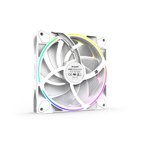 Be Quiet! Cooler 14cm - LIGHT WINGS WHITE 140mm PWM Triple Pack (RGB, 2200rpm, 31dB, fehér) - Image 4