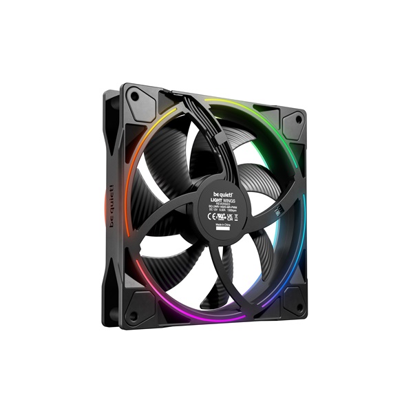 Be Quiet! Cooler 14cm - LIGHT WINGS 140mm PWM Reverse Black (RGB, 1300rpm, 25,5dB, fekete) - Image 7