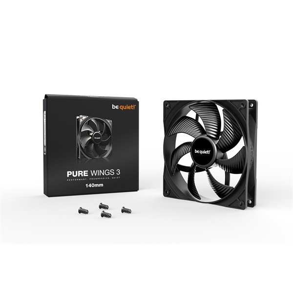 Be Quiet! Cooler 14cm - PURE WINGS 3 140mm (1200rpm, 21,9dB, fekete) - Image 3
