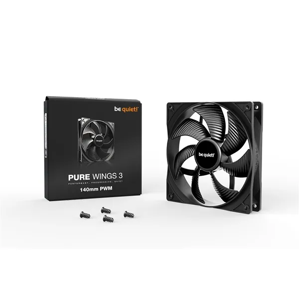 Be Quiet! Cooler 14cm - PURE WINGS 3 140mm PWM (1200rpm, 21,9dB, fekete) - Image 3