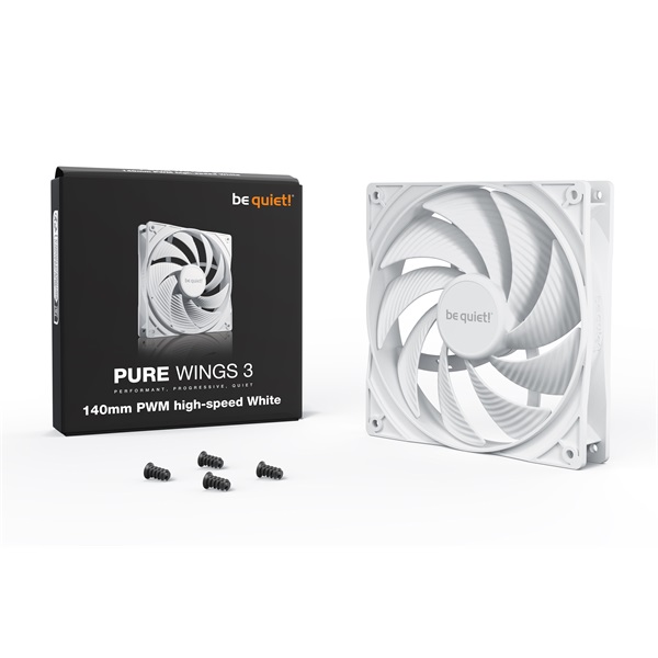 Be Quiet! Cooler 14cm - PURE WINGS 3 White 140mm PWM high-speed (1800rpm, 30,5dB, fehér) - Image 3