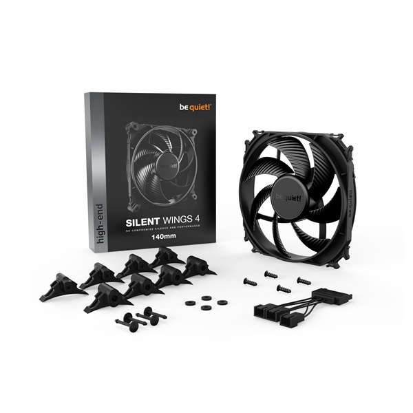 Be Quiet! Cooler 14cm - SILENT WINGS 4 140mm (1100rpm, 13,6dB, fekete) - Image 4