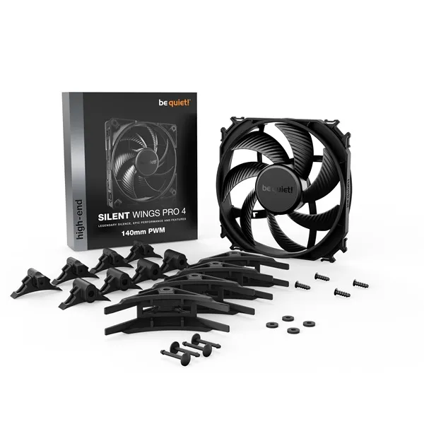 Be Quiet! Cooler 14cm - SILENT WINGS PRO 4 140mm PWM (2400rpm, 36,8dB, fekete) - Image 5