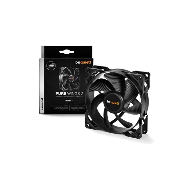 Be Quiet! Cooler 9,2cm - PURE WINGS 2 92mm PWM (1900rpm, 19,6dB, fekete) - Image 2