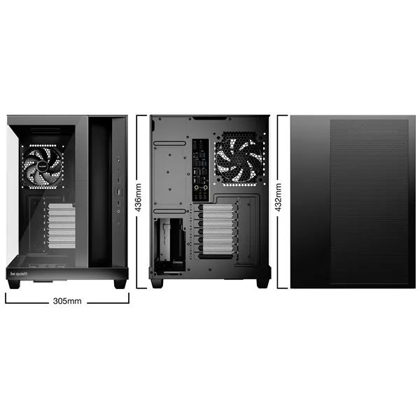 Be Quiet! Számítógépház - LIGHT BASE 500 Black (ATX, edzett üveg oldallap, fekete) - Image 8