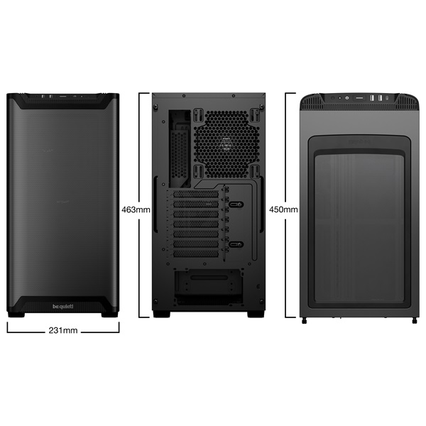 Be Quiet! Számítógépház - Pure Base 501 Airflow Window Black (ATX, edzett üveg oldallap, fekete) - Image 2