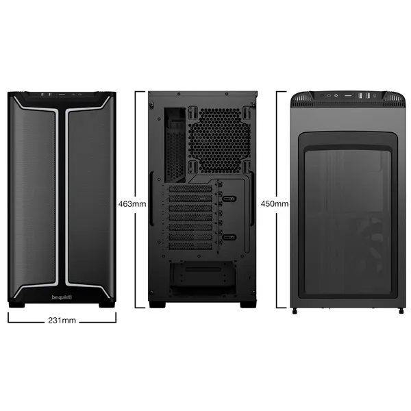 Be Quiet! Számítógépház - Pure Base 501 DX Black (ATX, edzett üveg oldallap, fekete) - Image 9