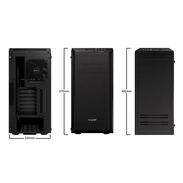 Be Quiet! Számítógépház - Pure Base 600 Window Black (ATX, edzett üveg oldallap, fekete) - Image 2