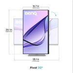 BenQ Monitor 32" - MA320U (IPS, MAC, 16:9, 3840x2160, 5ms, 400cd/m2, 2xHDMI, USB, Speaker, Pivot, mag.áll., VESA) - Image 5