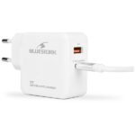 Bluestork Hálózati töltő - PW-BS-65-GAN-C-A-W (USB-C, USB-A, 65W, 1,8m kábel, gyorstöltés, fehér) - Image 3
