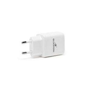 Bluestork Hálózati töltő - PW-30-CA (USB-C, USB-A, 30W, fehér)
