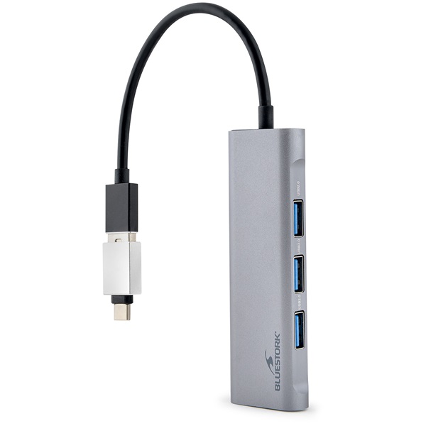 Bluestork USB Hub - HUB-MINI (USB-A to 3xUSB 2.0 port + 1x USB-C, 1xHDMI, USB3.0, szürke) - Image 4