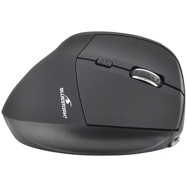 Bluestork Vezeték nélküli Egér - M-WL-ERGO-BK (Ergonomic, Rechargeable, 2.4G, 2400 DPI, optikai, fekete) - Image 4
