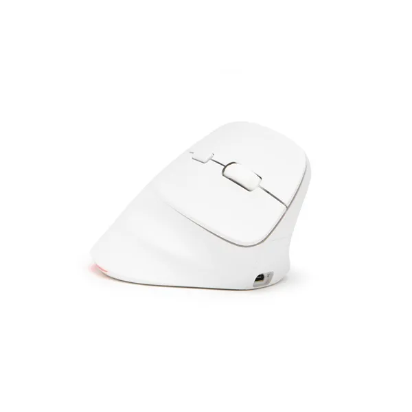 Bluestork Vezeték nélküli Egér - M-WL-ERGO-LUMI-W (Ergonomic, Rechargeable, 2400 DPI, 6 gomb, optikai, fehér) - Image 4