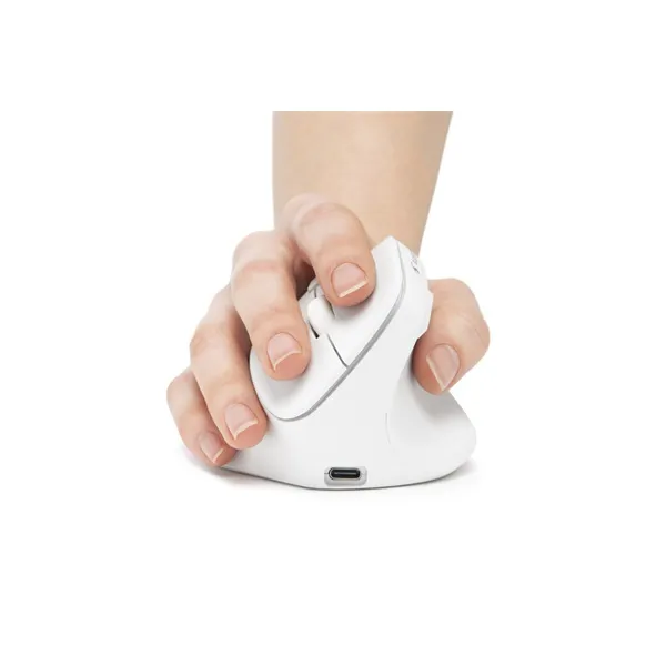 Bluestork Vezeték nélküli Egér - M-WL-ERGO-LUMI-W (Ergonomic, Rechargeable, 2400 DPI, 6 gomb, optikai, fehér) - Image 5