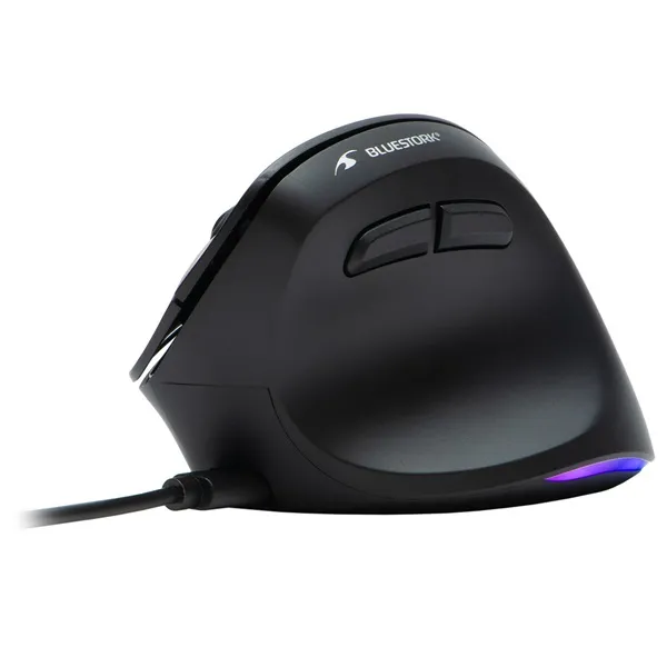Bluestork Vezeték nélküli Egér - M-WL-ERGO-LUMI (Ergonomic, Rechargeable, 2400 DPI, 6 gomb, optikai, fekete) - Image 2