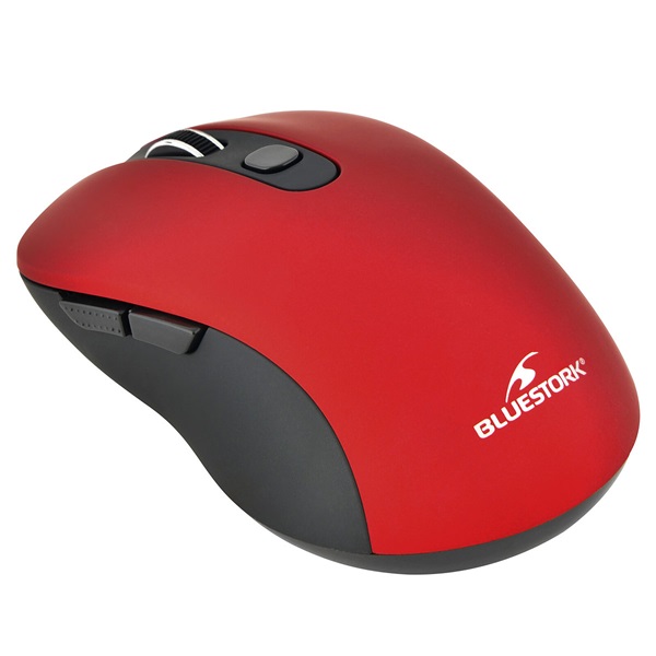 Bluestork Vezeték nélküli Egér - M-WL-OFF60-RED (1600 DPI, 6 gomb, optikai, piros) - Image 3