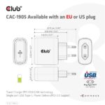 Club 3D Hálózati Adapter - CAC-1905EU (65W GAN, USB-C, PD 3.0, túltöltés védelem, kicsi méret) - Image 4