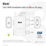 Club 3D Hálózati Adapter - CAC-1905EU (65W GAN, USB-C, PD 3.0, túltöltés védelem, kicsi méret) - Image 4