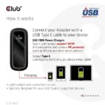 Club 3D Hálózati Adapter - CAC-1908EU (100W GAN, USB-IF, egyportos USB-C, PD 3.0 támogatás) - Image 5
