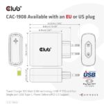 Club 3D Hálózati Adapter - CAC-1908EU (100W GAN, USB-IF, egyportos USB-C, PD 3.0 támogatás) - Image 6
