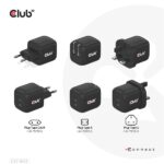 Club 3D Hálózati Adapter - CAC-1909EU (45W GAN, USB-C Dual Port, PD 3.0, PPS, Kétportos) - Image 2