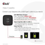 Club 3D Hálózati Adapter - CAC-1909EU (45W GAN, USB-C Dual Port, PD 3.0, PPS, Kétportos) - Image 8