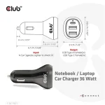 Club3D CAC-1921 autós gyorstöltő 36W, 2×USB Type-A, USB Type-C - Image 3