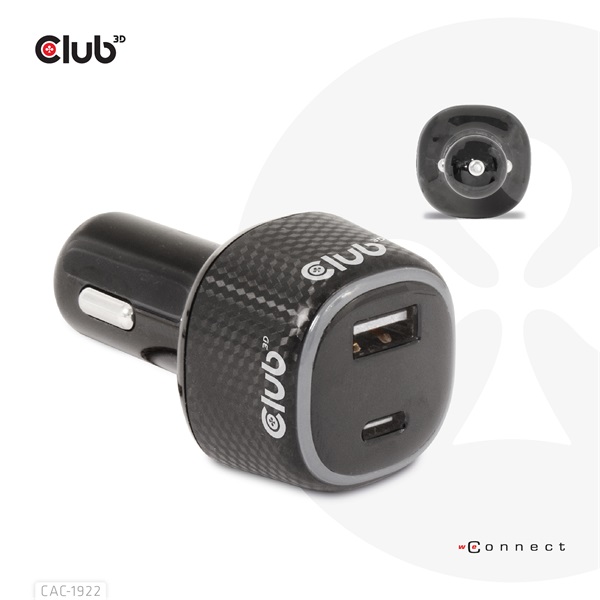 Club 3D Autós Töltő - CAC-1922 (63W, USB-A, USB-C, 12-24V, QC3.0) - Image 8