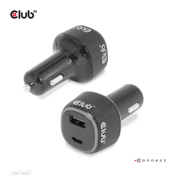 Club 3D Autós Töltő - CAC-1922 (63W, USB-A, USB-C, 12-24V, QC3.0) - Image 9