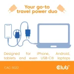 Club 3D Hálózati Adapter - CAC-3022 (2db/csomag, 30W USB-C, PD3.0, túltöltés védelem, kicsi méret, kék) - Image 7