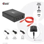 Club 3D Hálózati Adapter - CAC-1906 (132W GaN, 2x USB-A, 2x USB-C, PD3.0, 4 csatlakozó) - Image 7