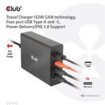Club 3D Hálózati Töltő - CAC-1906 (132W GaN, 2x USB-A, 2x USB-C, PD3.0, 4 csatlakozó) - Image 11