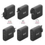 Club 3D Hálózati Adapter - CAC-1912EU (100W GaN, 2x USB-A, 2x USB-C, PD3.0, 4 csatlakozó)
