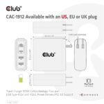 Club 3D Hálózati Adapter - CAC-1912EU (100W GaN, 2x USB-A, 2x USB-C, PD3.0, 4 csatlakozó) - Image 7